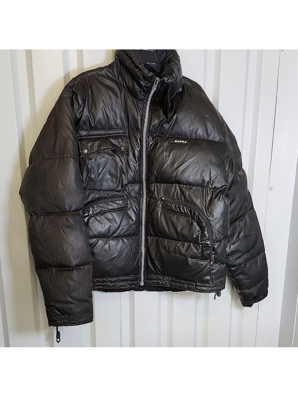 Alpha Industries Men's Black Puffer Jacket Coat Down Filled Size XXL **Flawed**